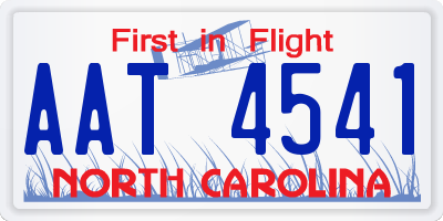 NC license plate AAT4541