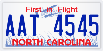 NC license plate AAT4545