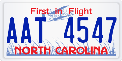 NC license plate AAT4547