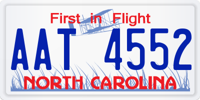 NC license plate AAT4552