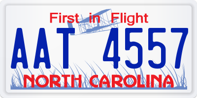 NC license plate AAT4557
