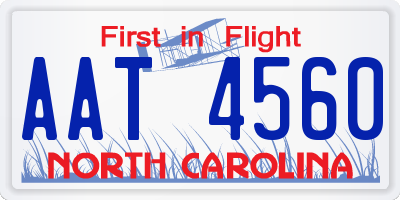 NC license plate AAT4560