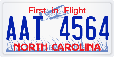 NC license plate AAT4564
