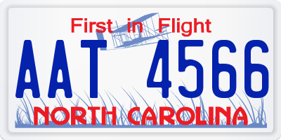 NC license plate AAT4566