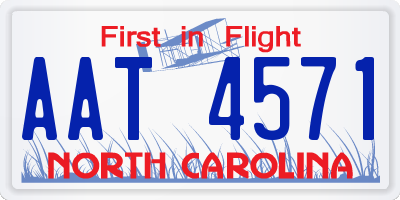 NC license plate AAT4571
