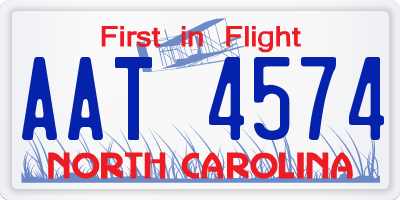 NC license plate AAT4574