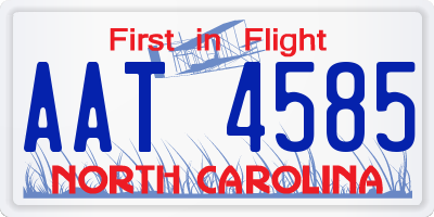 NC license plate AAT4585