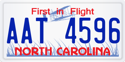 NC license plate AAT4596