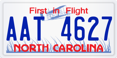 NC license plate AAT4627