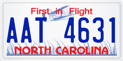 NC license plate AAT4631