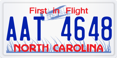 NC license plate AAT4648