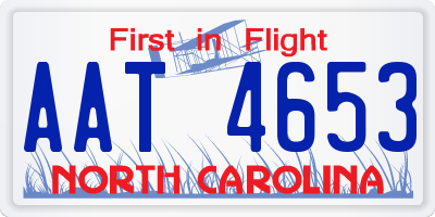 NC license plate AAT4653