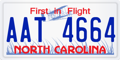NC license plate AAT4664