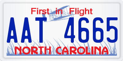 NC license plate AAT4665