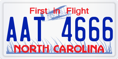 NC license plate AAT4666