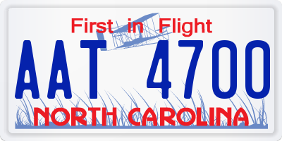NC license plate AAT4700