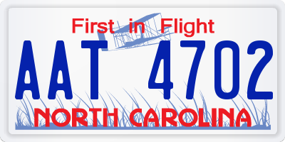 NC license plate AAT4702
