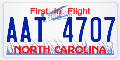 NC license plate AAT4707
