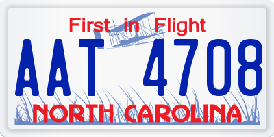 NC license plate AAT4708