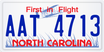 NC license plate AAT4713