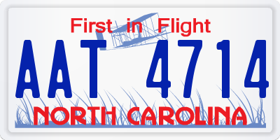 NC license plate AAT4714