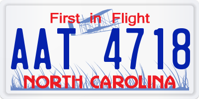 NC license plate AAT4718