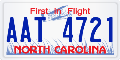 NC license plate AAT4721