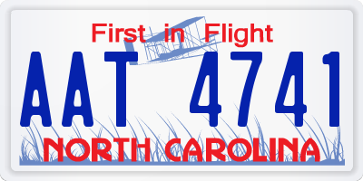 NC license plate AAT4741