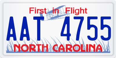 NC license plate AAT4755