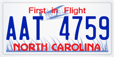 NC license plate AAT4759