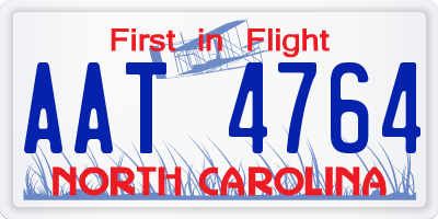 NC license plate AAT4764