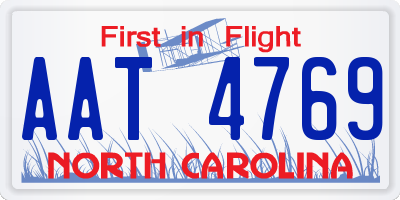 NC license plate AAT4769