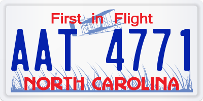 NC license plate AAT4771