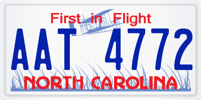 NC license plate AAT4772