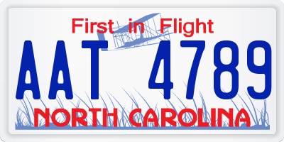 NC license plate AAT4789