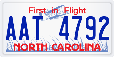 NC license plate AAT4792