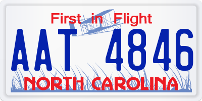 NC license plate AAT4846