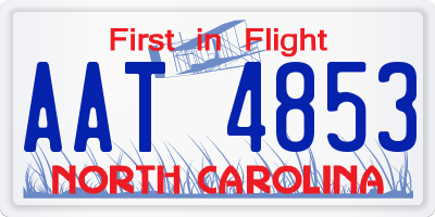 NC license plate AAT4853