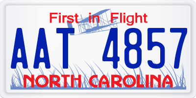 NC license plate AAT4857