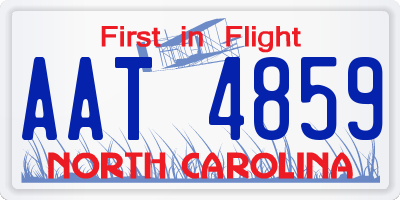 NC license plate AAT4859