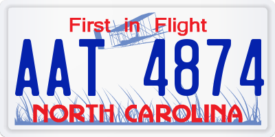 NC license plate AAT4874