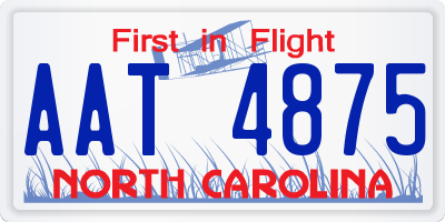 NC license plate AAT4875