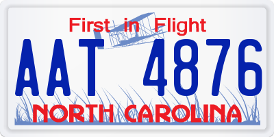 NC license plate AAT4876