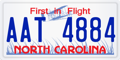 NC license plate AAT4884