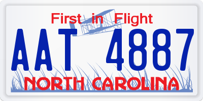 NC license plate AAT4887