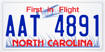 NC license plate AAT4891