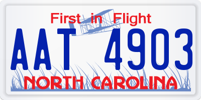 NC license plate AAT4903