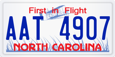 NC license plate AAT4907