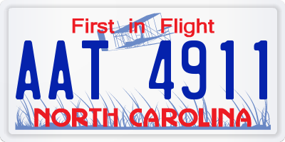 NC license plate AAT4911