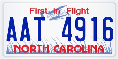 NC license plate AAT4916